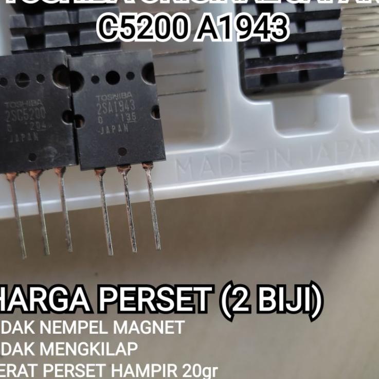 Paket Hemat ORIGINAL ORI TOSHIBA 2SC5200 2SA1943 C5200 A1943 5200 1943 ORI ORIGINAL JAPAN FINAL POWE