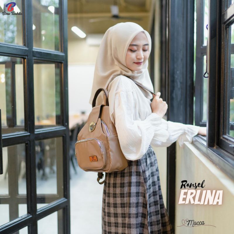 RANSEL ERLINA BY BIRU TSABITA BAHAN CHOCOLY ANTI AIR WATERPROOF PREMIUM