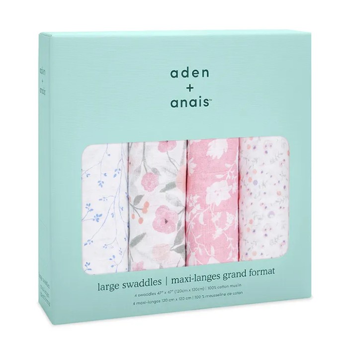 Bedong Aden+Anais Muslin Cotton Swaddle Ma Fleur