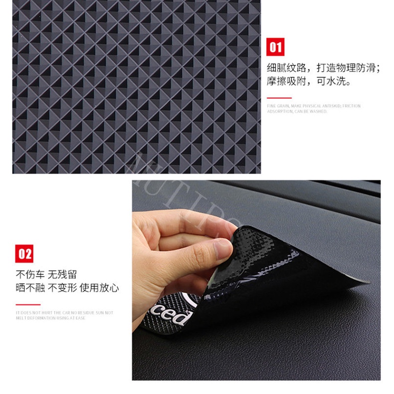 Wuling 1/2Pcs Logo Mobil Serbaguna Anti-Slip Pad Karet Memperbaiki Ponsel Holder Dashboard Mat ForCortez Almaz Confero s Confero