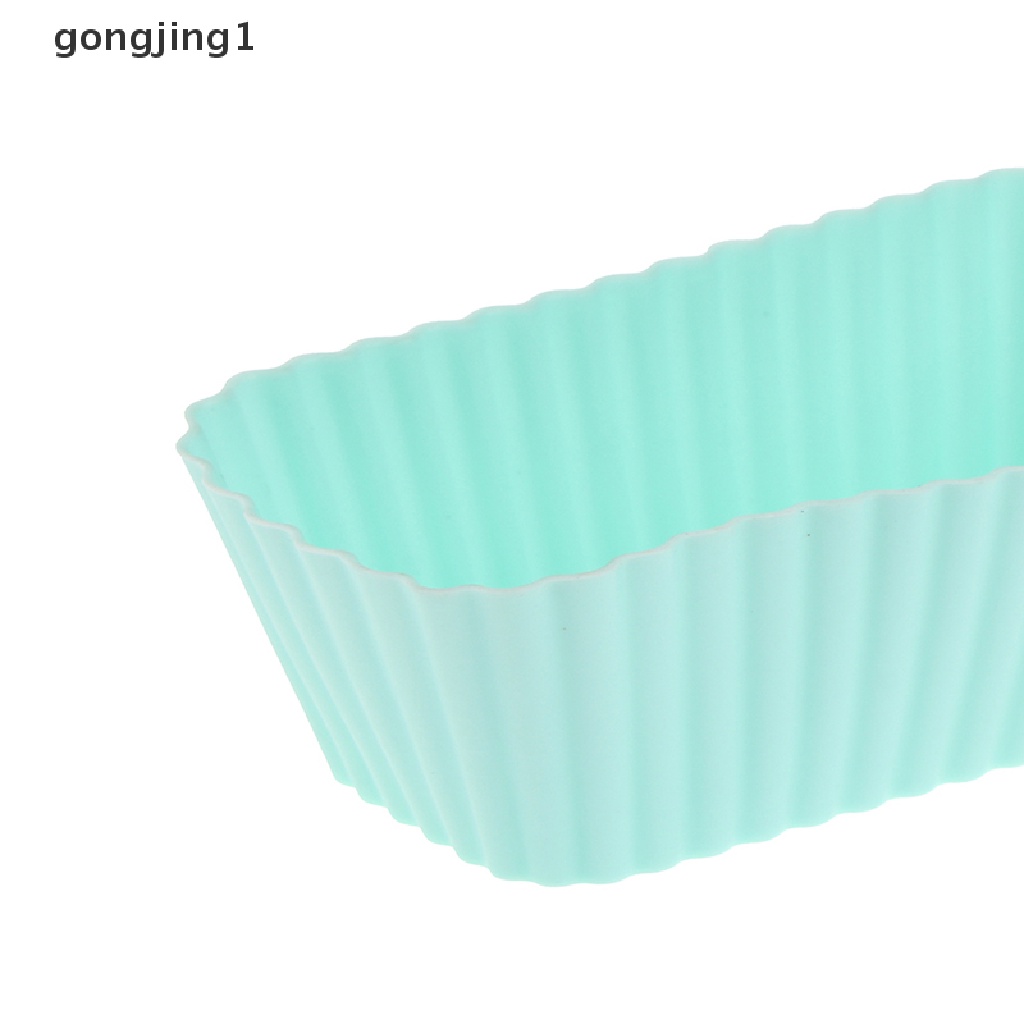 Ggg 6Pcs Cetakan Cup Kue Silikon Persegi Panjang Muffin Cupcake Liner Baking Mold ID