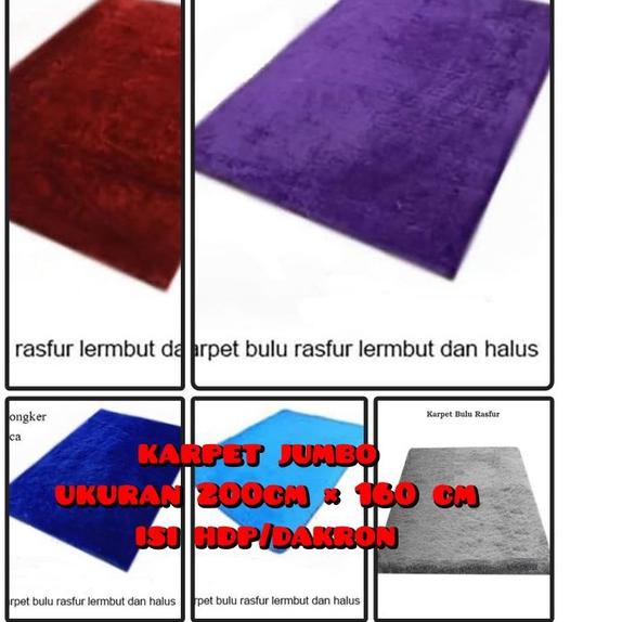 Tren Terbaru Karpet Bulu rasfur, jumbo ,panjang 200cm×lebar 160 cm Karpet rasfur