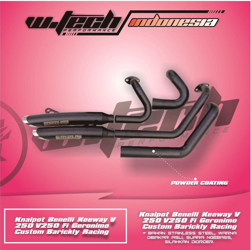 Knalpot Benelli Keeway V 250 V250 Fi Geronimo WTECH PERFORM