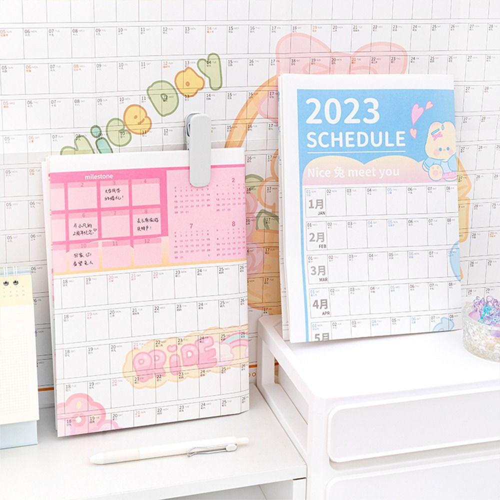 Lanfy 365hari Planner With Sticker Kartun Sekolah Kerja Perencanaan Waktu Alat Tulis Budidaya Habit 2023jadwal Tahunan