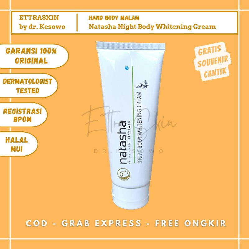 Natasha Skincare - Night Body Whitening Cream / Handbody Malam - Ettra Skin by dr. Kesowo ( BADANMTU