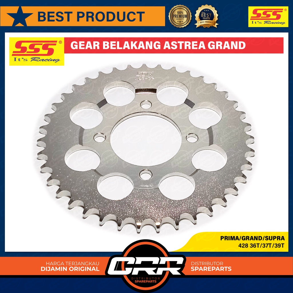 Gir Gear Belakang SSS Racing Honda Supra X Astrea Grand Prima Honda KEV Ukuran 415 33T 34T 35T 36T 3