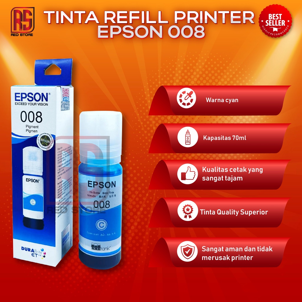 1 SET 4 PCS Tinta Epson 008 For Printer L6550 L6580 L15150 L15160 Premium
