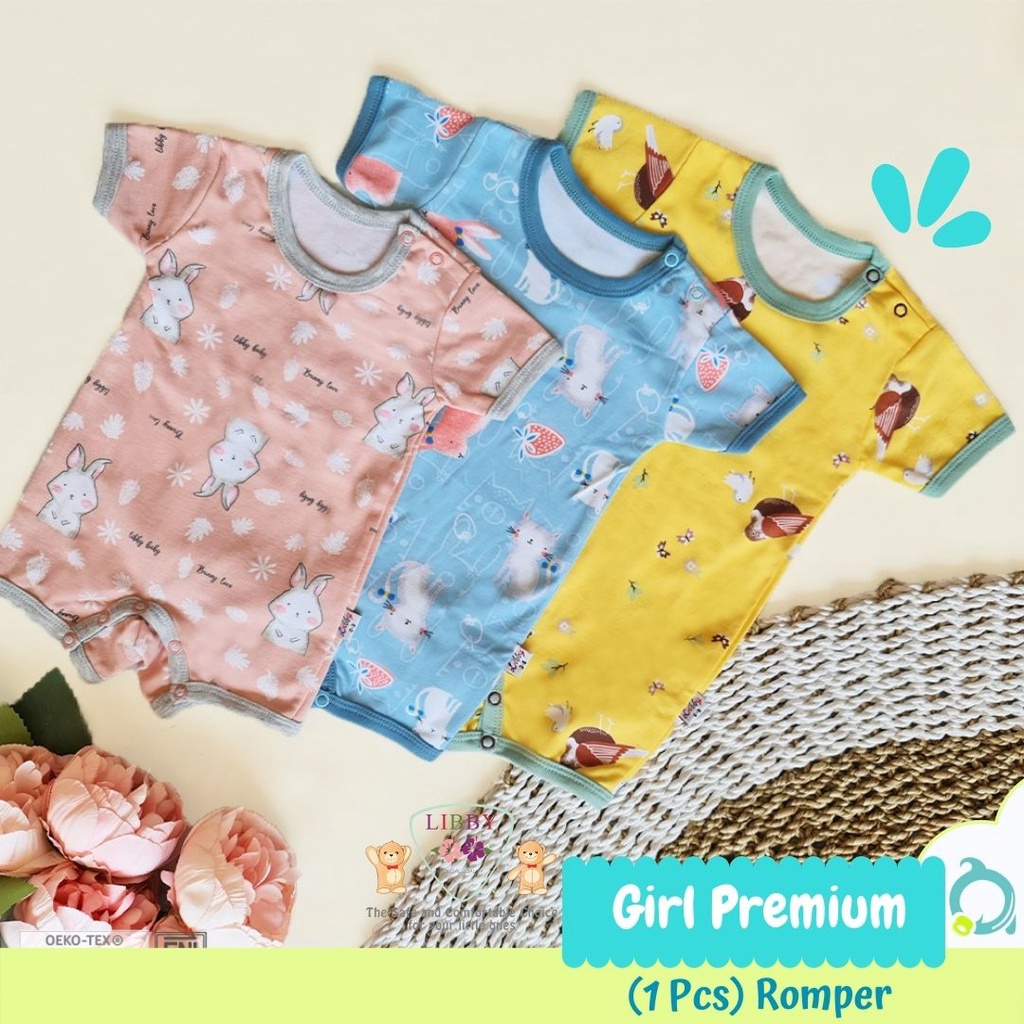 LIBBY Premium Romper Girl 0-12 Bulan (1 pcs/pack)