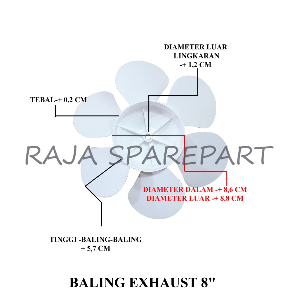 BALING-BALING EXHAUST 8&quot;/ KIPAS ANGIN HEXOS /WALL EXHAUST