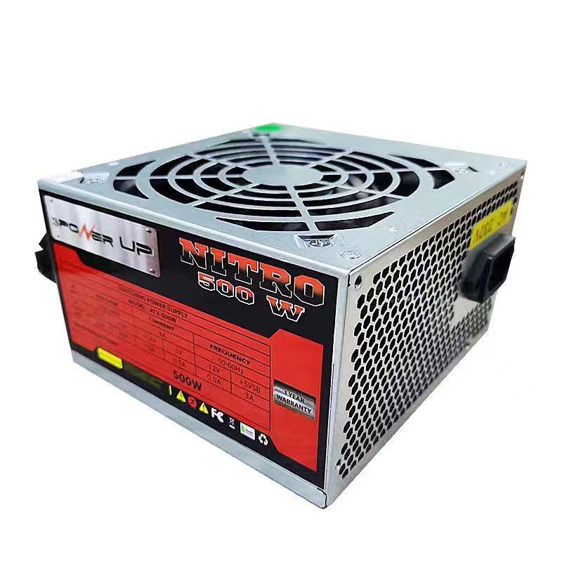 Power Supply 500 watt PowerUp NITRO SILENT FAN 12cm flat cable hitam