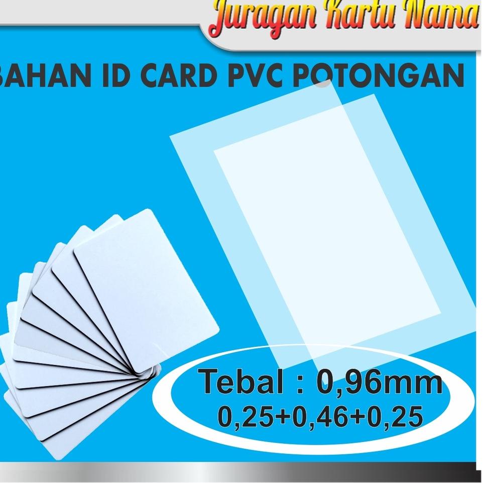 

㊬ Bahan kartu ID Card PVC 0,96 mm Potongan Inkjet isi 10 Pcs Tinggal Print overlay printer ⇮