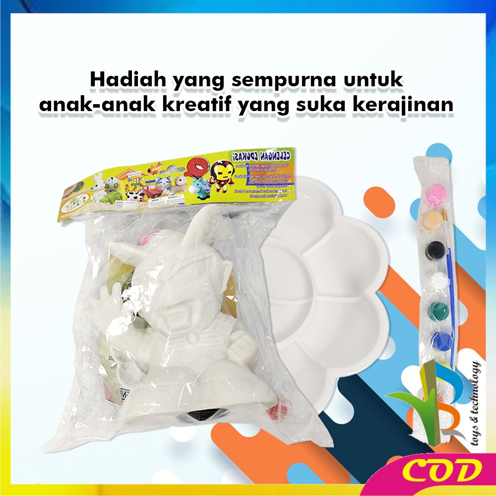 RB-M255 Celengan Anak Lukis Karakter / Mainan Edukasi Paket Melukis Anak / Celengan Unik Mewarnai / Tabungan Anak Lucu