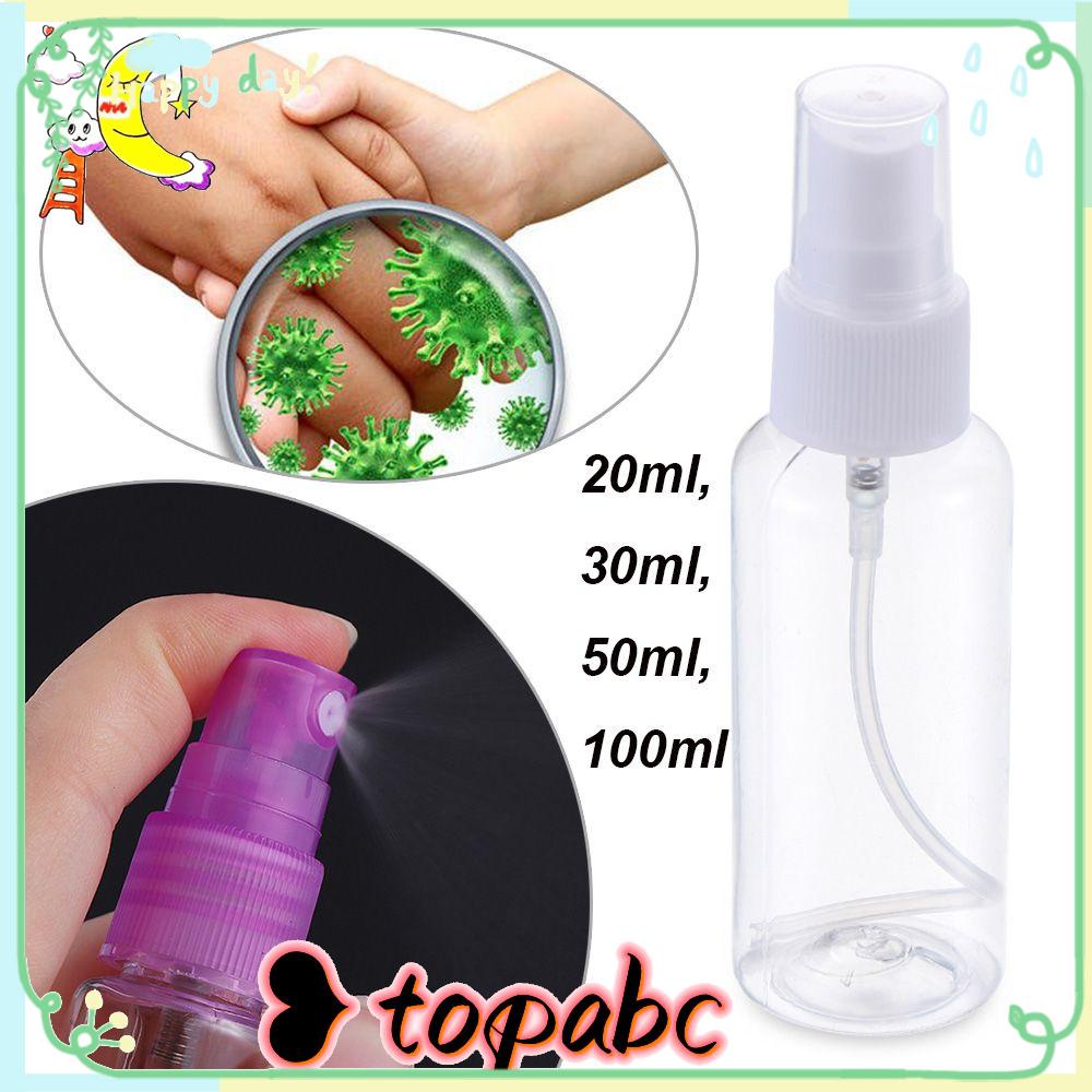 Top 5pcs (Warna random) Botol Spray Kosong Transparan Travel Squeeze Clear Botol Disinfektan