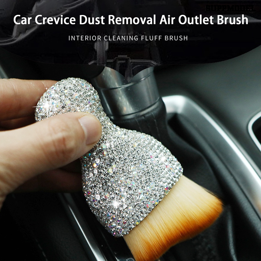 [Auto] Air Outlet Brush Rhinestones Handle Penghilang Debu Celah Otomatis Detailing Brush Alat Pembersih Interior Mobil