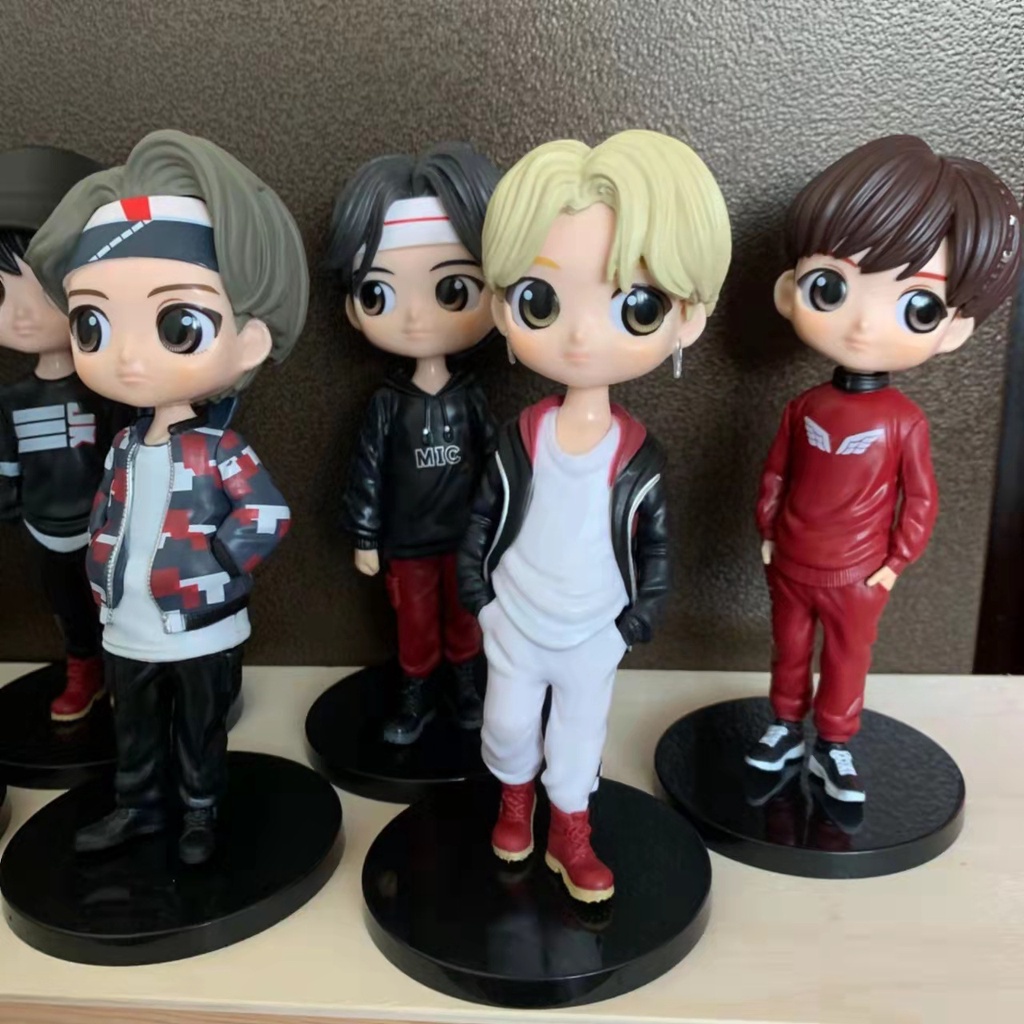 Posket Bangtan Boys - 15CM KPOP Star PVC Angka Model Bangtan Figure Lucu Untuk Cowok Boneka Hadiah Anak Perempuan