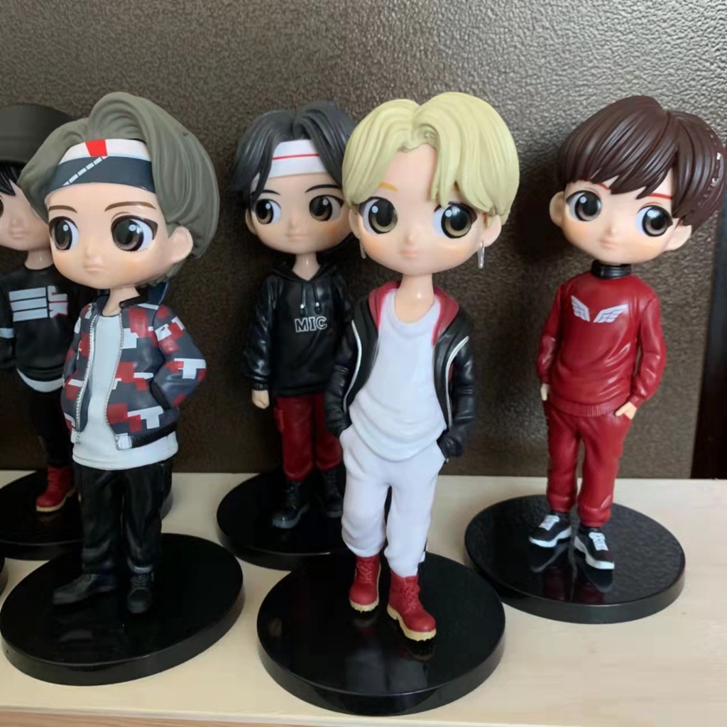 Posket Bangtan Boys - 15CM KPOP Star PVC Angka Model Bangtan Figure Lucu Untuk Cowok Boneka Hadiah Anak Perempuan