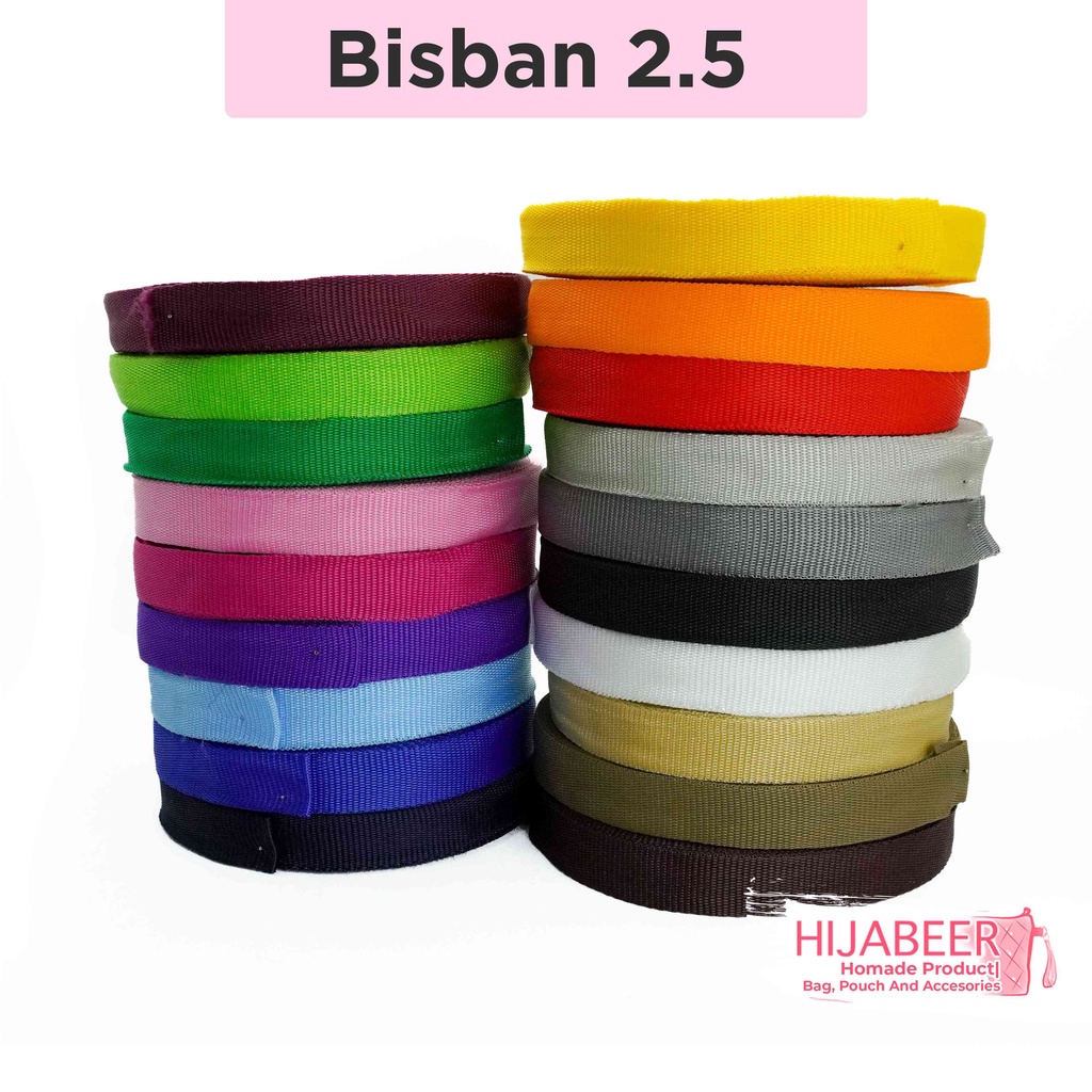 Bisban Webbing 2,5cm Bahan Strap Tas Tebal Ukuran Sedang