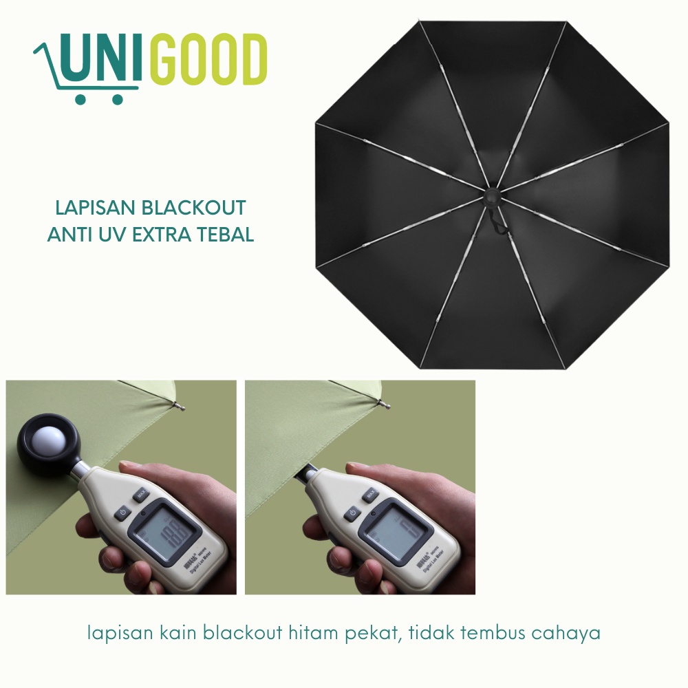 UNIGOOD - Payung Mini Tombol Otomatis Pocket Umbrella Anti UV Ectra Tebal