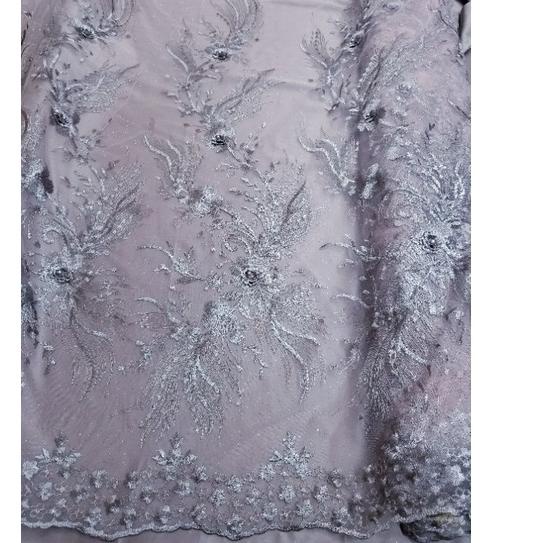 New Promo kain kain tile 3D bahan kebaya laris gaun pengantin baju pesta kain brukat bunga timbul 3D