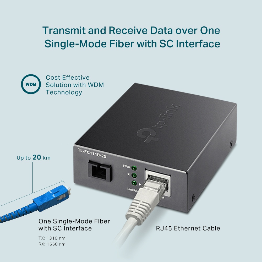 Tp-Link TL-FC111B-20 10/100 Mbps WDM Converter Media