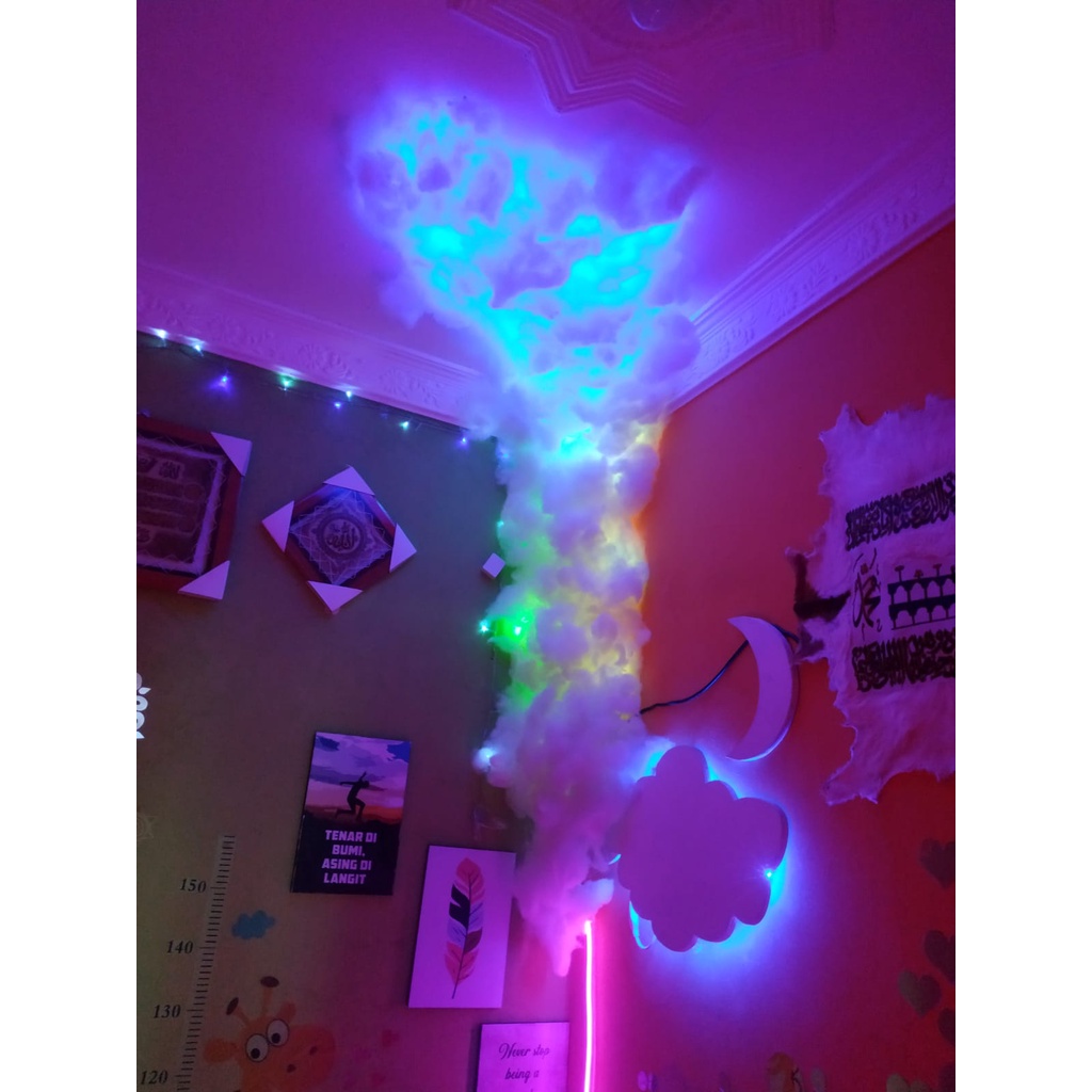 ORIGINAL HIASAN DINDING LAMPU AWAN PETIR AESTHTETIC FULLSETLED AWAN DEKORASI KAMAR GAMING / SET UP