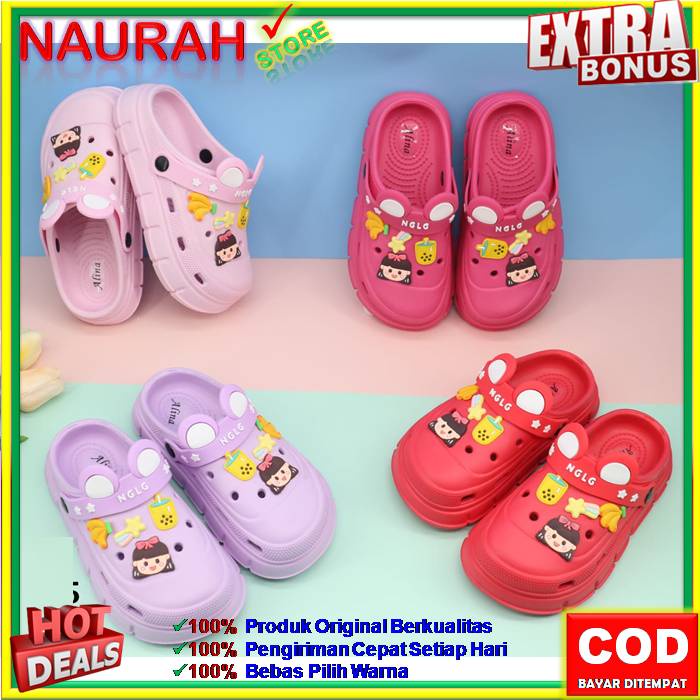 SANDAL ANAK ALINA E2022 A8 SENDAL FUJI VIRAL BAIM 100% ORIGINAL KUALITAS IMPORT SANDAL KODOK SANDAL CROS SANDAL BUAYA JELLY EVA RUBBER ANTI SLIP NYAMAN EMPUK LUCU