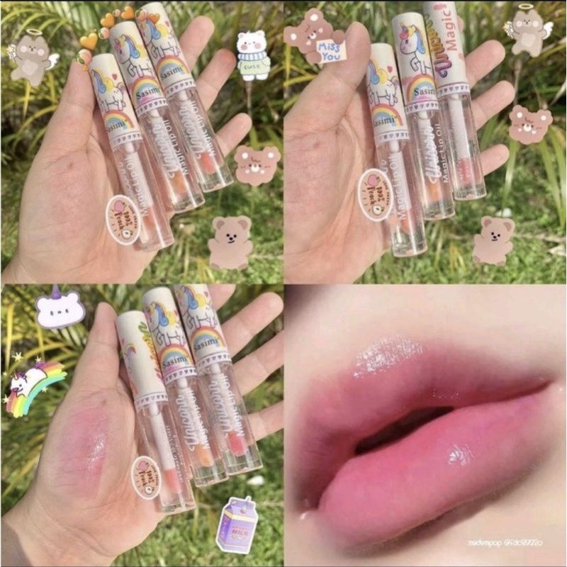 [ECER] MAGIC LIP OIL SASIMI UNICORN TRANSPARANT S889 | Lip Balm Lip Gloss