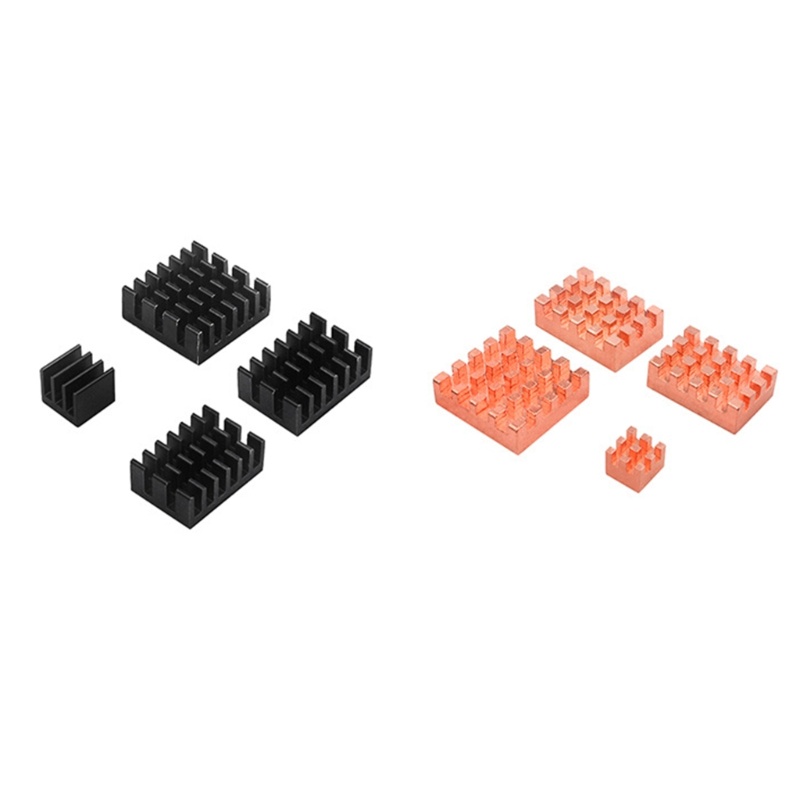 Zzz 4PCS Heatsink Papan Pengembangan Komputer Bahan Aluminium Tembaga Radiator Untuk Orangepi5