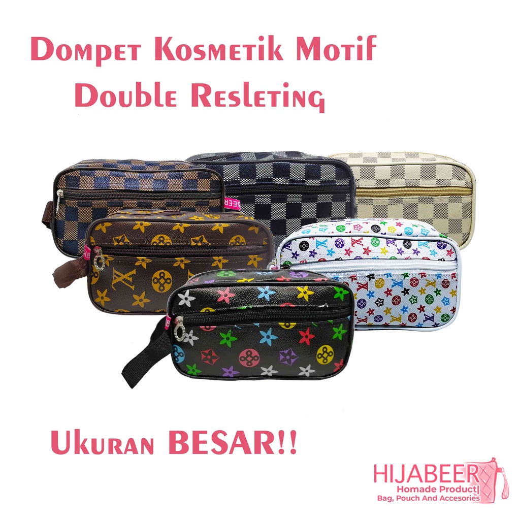 Dompet Kosmetik UKURAN BESAR Motif Double Reselting  - Dompet Handphone Murah