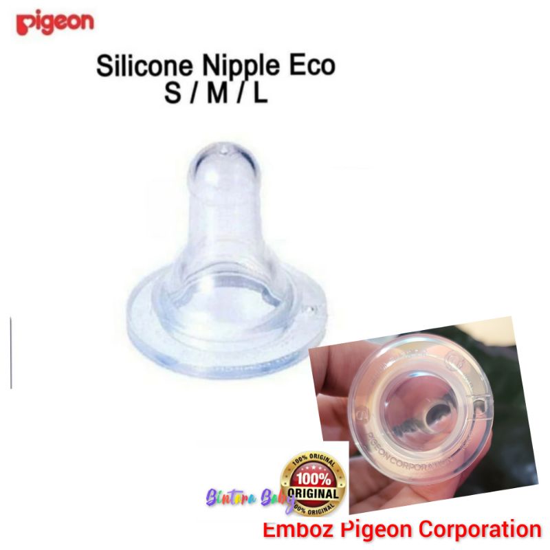 Original Pigeon Silicone Nipple / Nipple Pigeon Dot Karet Bayi Silikon Teat isi 3