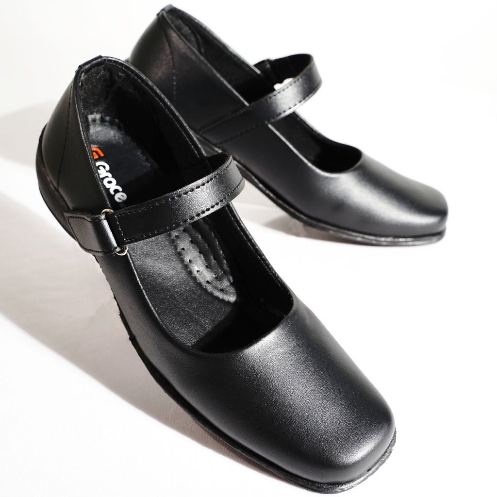 GRACE [SL-503] Sepatu Pantofel Flat Wanita/ Sepatu Paskibra Wanita Sepatu Flat Sekolah Hitam