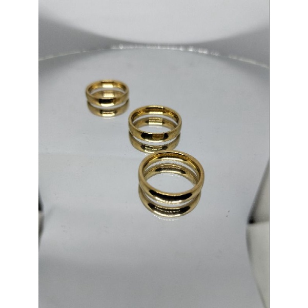 terlaris 3 pcs cincin coin polos size 6 paling d minati 4444
