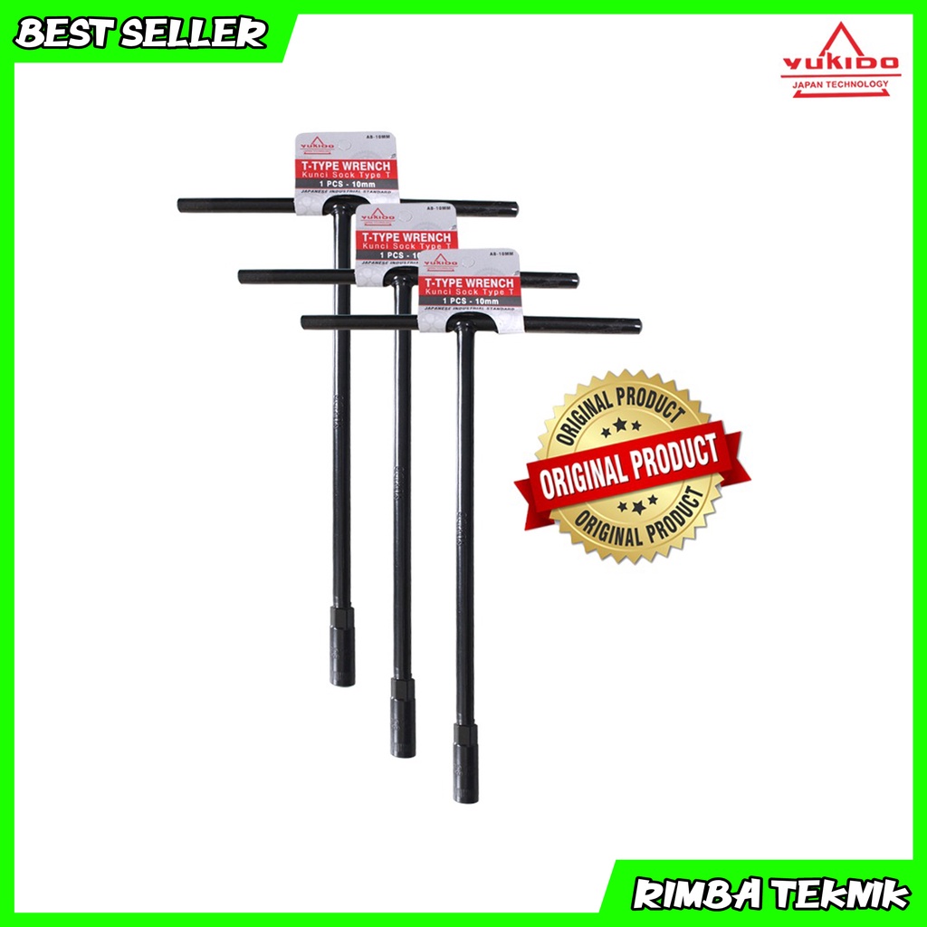 Kunci sock T Hitam 10 mm YUKIDO / Kunci Sok Hitam Yukido Kunci T 10mm T-Type Wrench Termurah