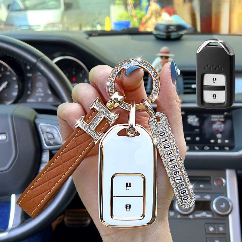Tpu Case Kunci Mobil Cover Shell Fob Untuk Honda CRV CR-V Fit Civic Accord HR-V HRV City Odyssey XR-V Remote Key Protector Holder Bag