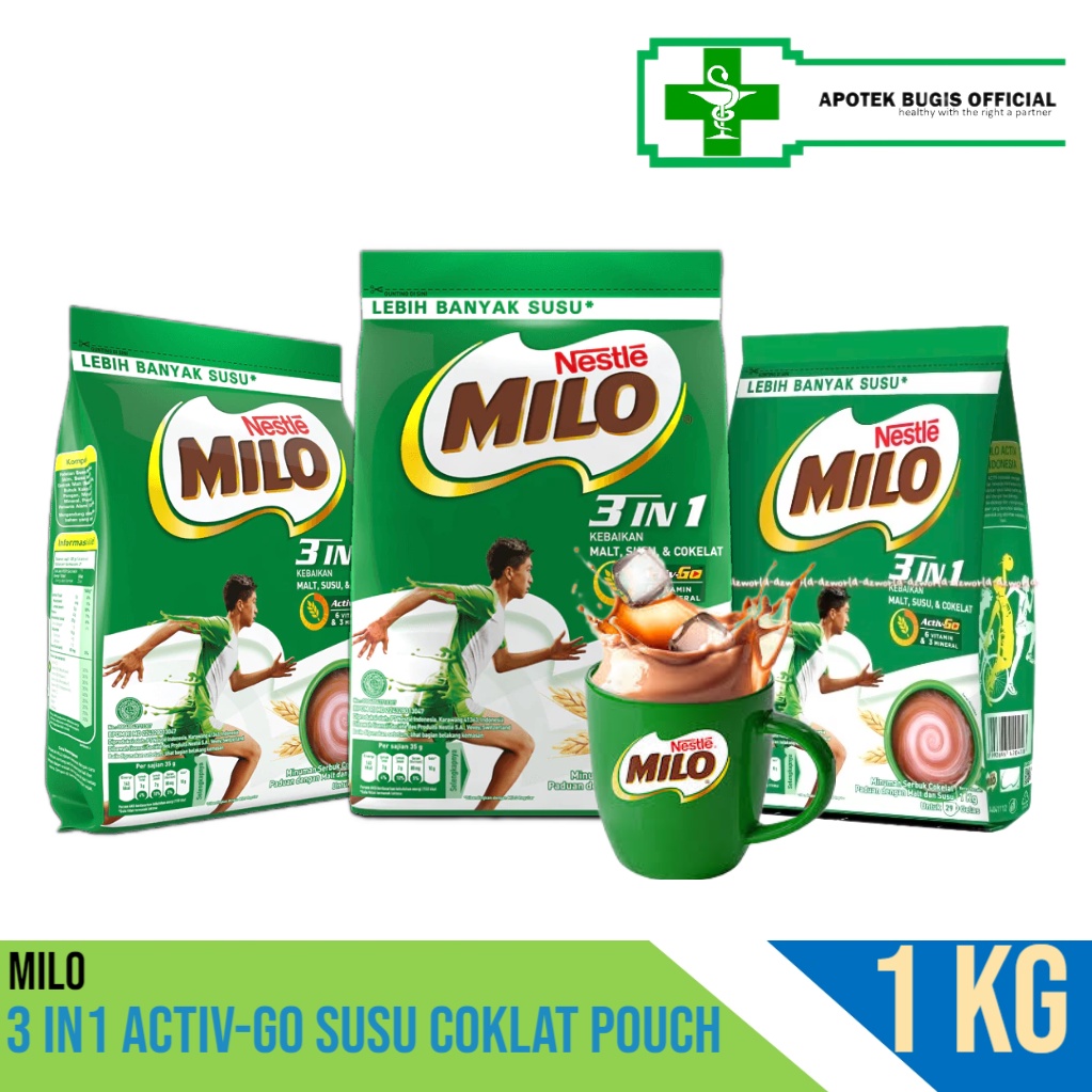 MILO 3in1 ACTIV-GO Susu Coklat Pouch | Minuman Milo 1 kg