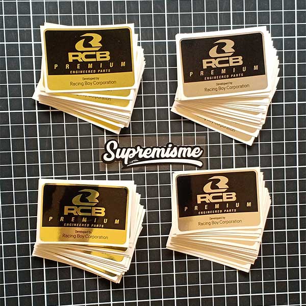 Stiker Shock RCB Premium Gold Chrome | Sticker RCB Shock Silver Chrome | Stiker RCB Racing Boy Premium untuk Shock Motor