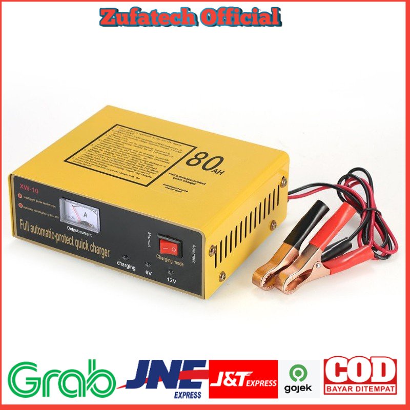 UrbanRoad Charger Aki Mobil Motor Lead Acid 140W 6V/12V 80AH - Yellow - 7RRS5TYL