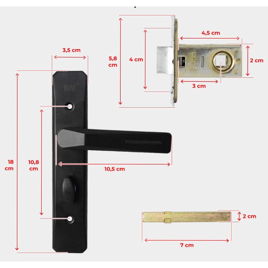 Handle Gagang Kunci Pintu Kamar Mandi Toilet Weldom