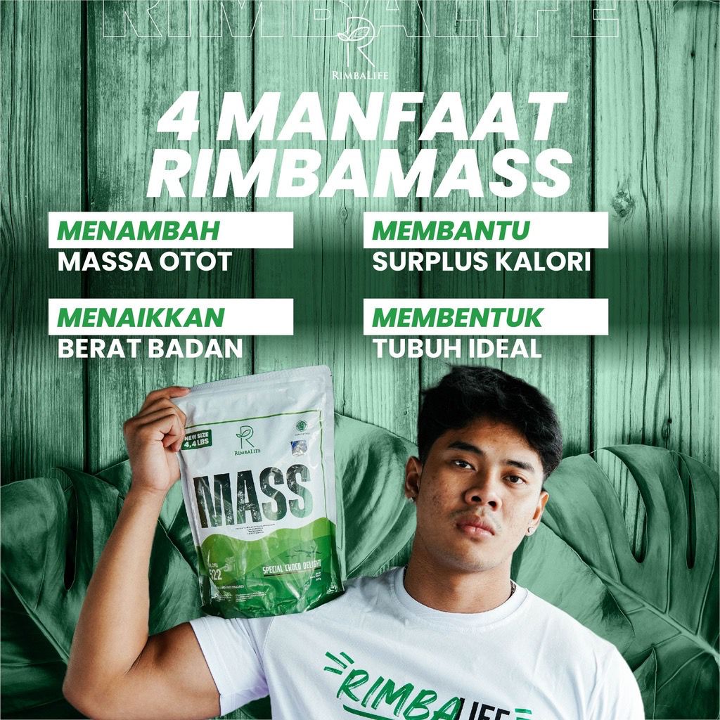 Rimbalife Rimba Mass Gainer 2 lbs 2lbs 900 gr Susu Rimba Life Rimbamass Rasa Cokelat