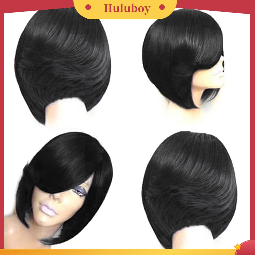 Rambut Palsu Wanita Model Pendek Lurus Dua Warna Untuk Pesta Cosplay