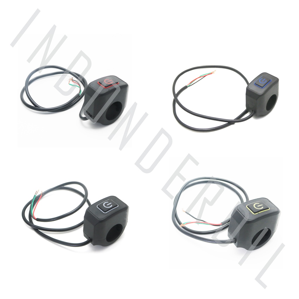 Tombol-Saklar-Swit-Switch On-Off 1 Tombol LED Stang-Setang Untuk Semua Jenis Motor-Universal