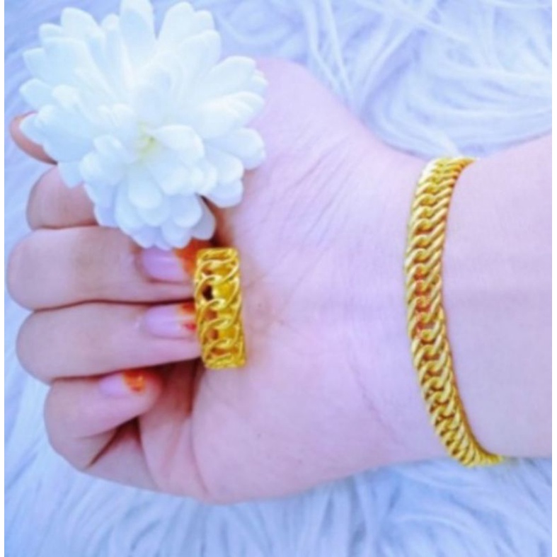 Gelang Rantai Titanium free cincin  Anti Karat Tidak Luntur