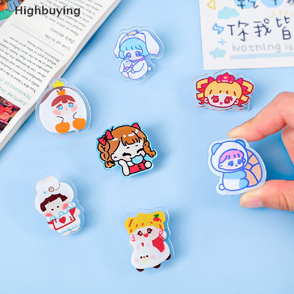 Hbid 1Pc Kartun Lucu Klip Akrilik Bookmark Pengikat Makanan Ringan Klip Penyegelan Kantor Foto Card Holder Aksesoris Glory