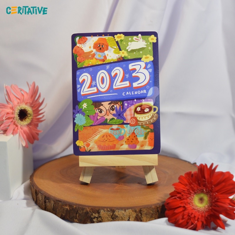 

Kalender Meja Aesthetic Ilustrasi Lucu Tahun 2023 + Easel Wood