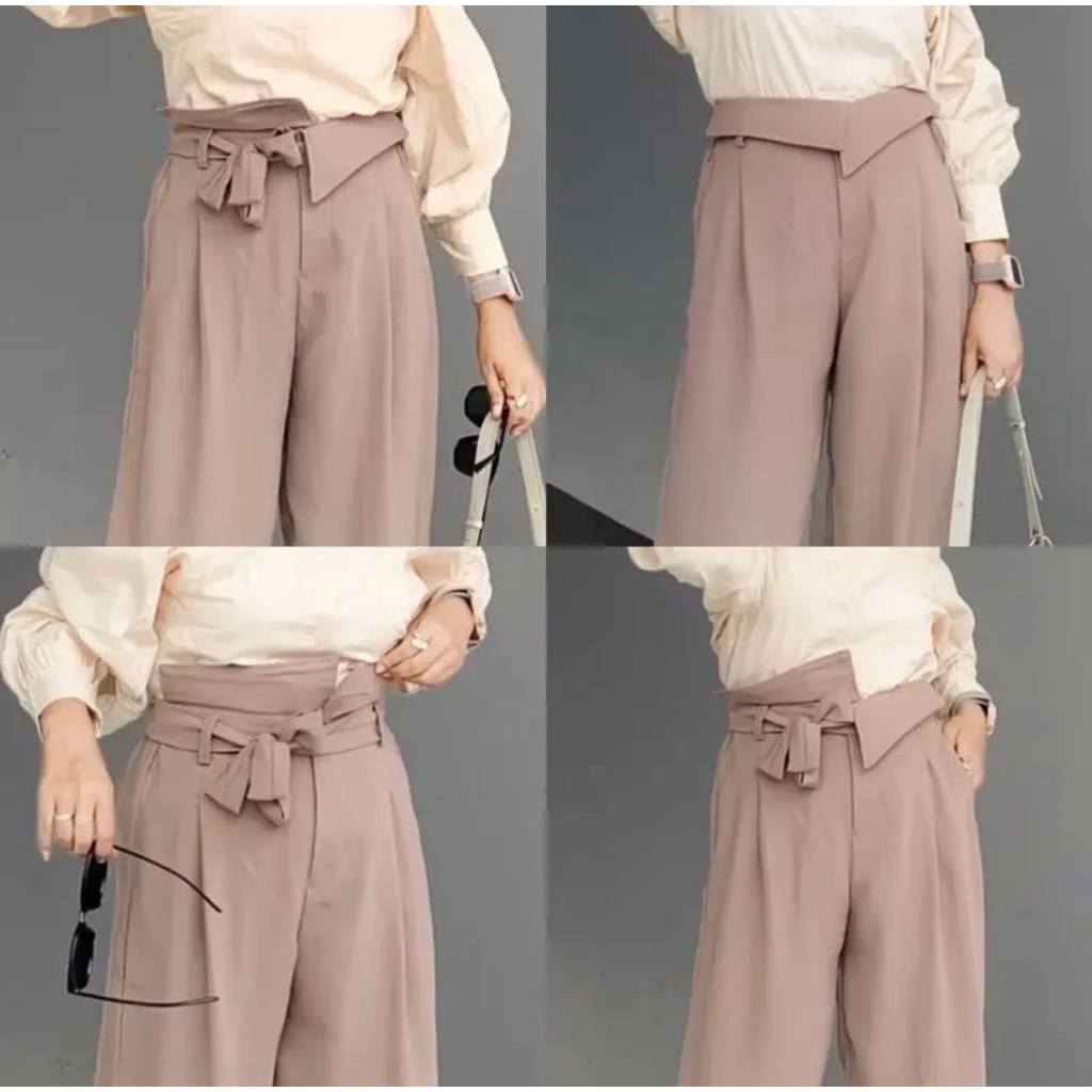 BEFAST- ZRX CELANA KULOT ZAHRA / KULOT CRINCLE HIGHWAIST 4 STYLE LYRA / Fashion Kekinian Remaja ABG / Kulot HW Trendy / Celana Kulot Ikat Model Terbaru / Pakaian Casual Remaja Wanita / Outfit Ala Wanita Korean Style / Celana Panjang Polos Formal