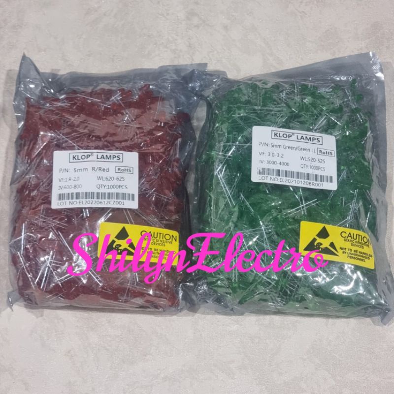 1000 PCS LED 5MM MIKA WARNA MERAH HIJAU KUNING