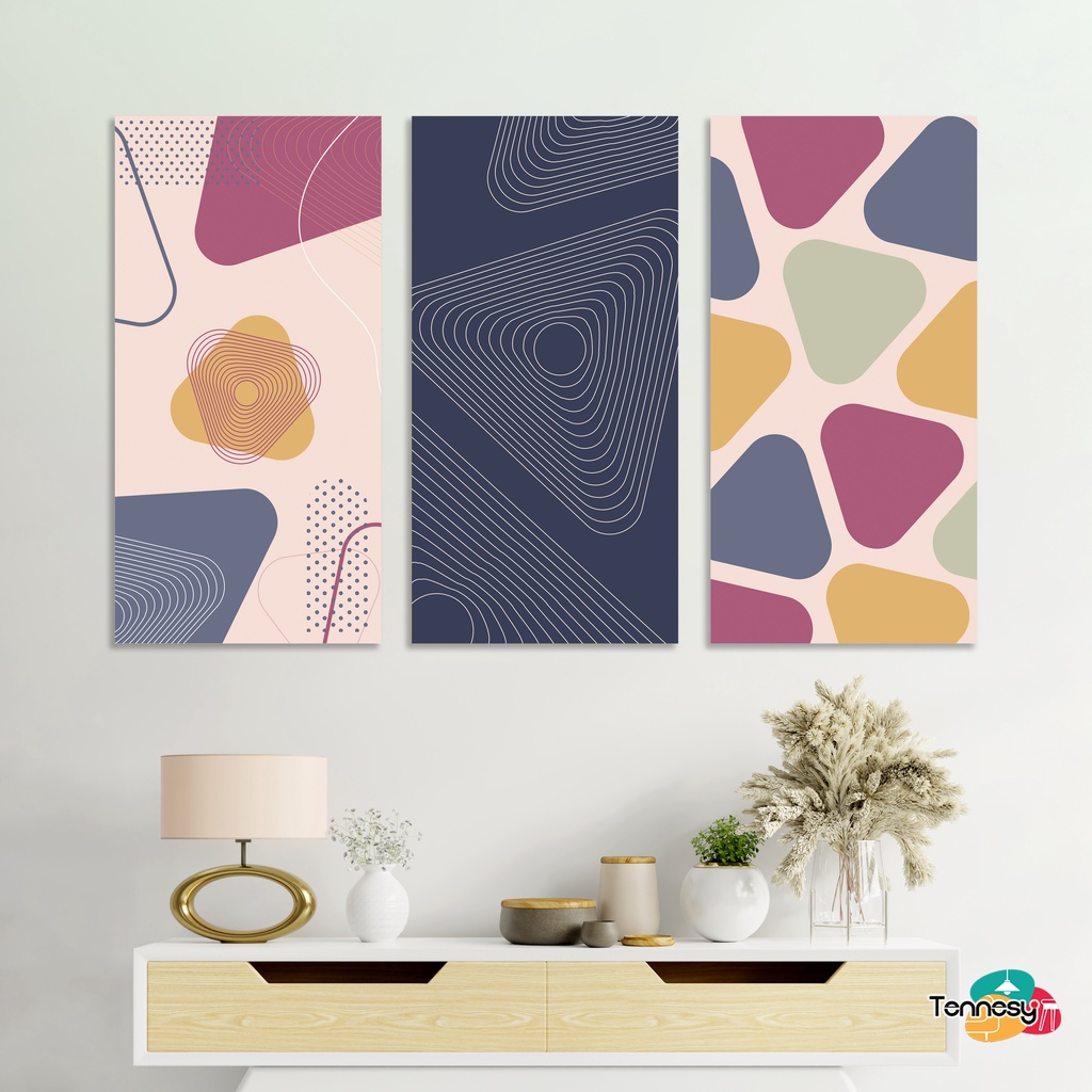 TENNESY HIASAN DINDING ABSTRACT 15x30CM WALL DECOR PAJANGAN KAYU POSTER DEKORASI DINDING RUANG TAMU RUMAH