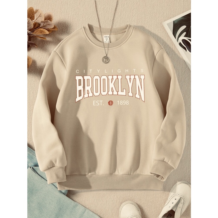 BROOKLYN est 1898 Sweatshirt Basic II Sweater Crewneck Print DTF II Sz M - XL Anak &amp; Dewasa ( Pria &amp; Wanita )