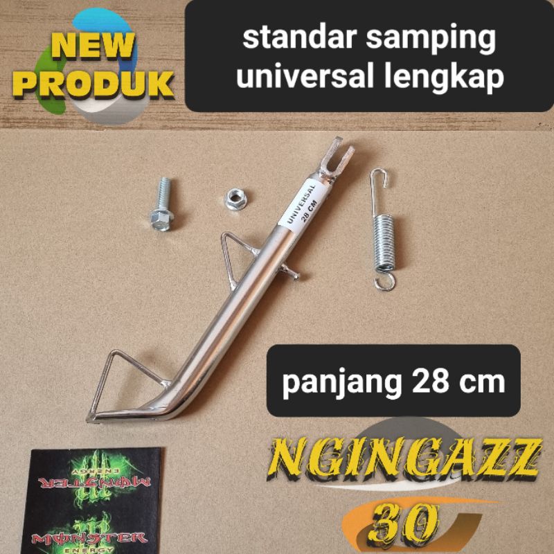 standar samping universal chrom panjang 28cm 28 cm bahan tebal