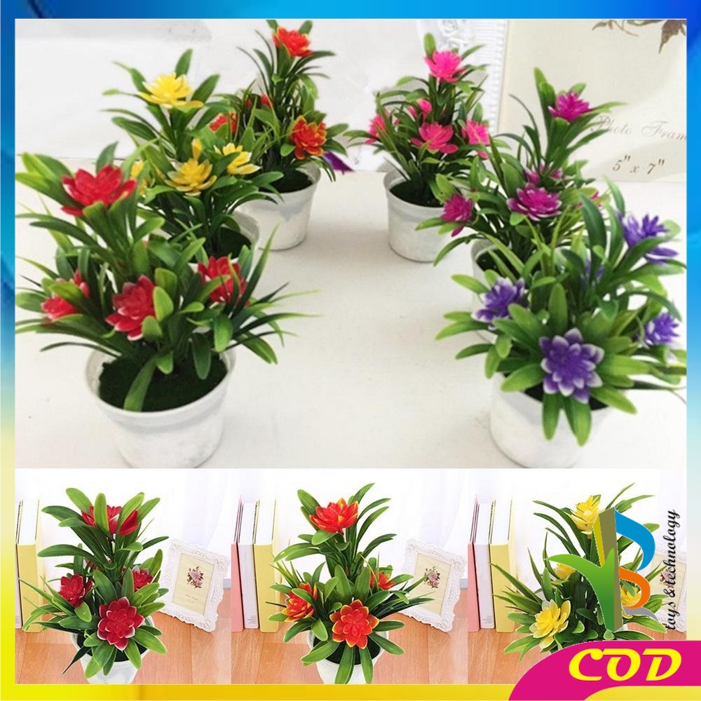 RB-C83-87 Ornamen Pot Bonsai Dekorasi Rumah / Meja Pajangan Bunga Hias Plastik Artificial Flower